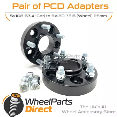 Adapters 5x108 63.4 (Car) To 5x120 72.6 (Wheel) 25mm For Ford S-Max [Mk1] 06-10 • £54.99