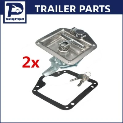 $33 • Buy 2X T Handle Locks Tool Box With Keys STAINLESS STEEL Tool Box Camper Trailer UTE