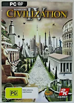  Sid Meiers Civilization Iv 4  Pc Dvd Rom Game In Sleeve & Manual • $14.95