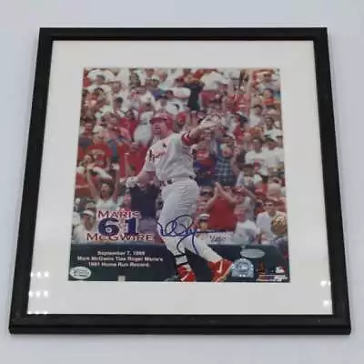 Mark McGwire Framed Signed 8x10 Photo 1998 Home Run #61 Autograph Steiner M40 • $89.99