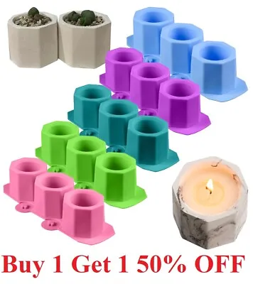 Cement Clay Mold For Flower Pot Making Handmade Concrete Planter Silicone Molds • $6.99
