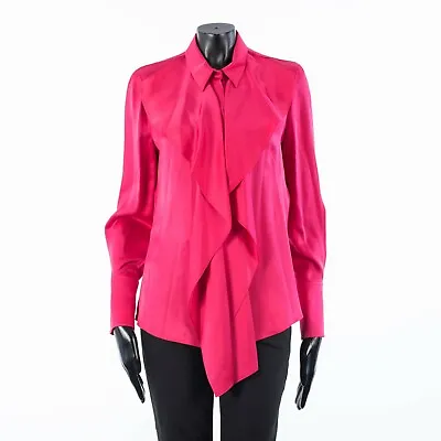 ALEXANDER MCQUEEN 1490$ Silk Pink Ruffled Shirt • $311.50