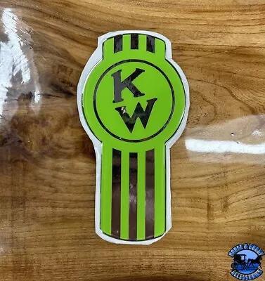 Old Style Green/Chrome Kenworth Emblem Decal Replacement High Quality USA Made • $88.07