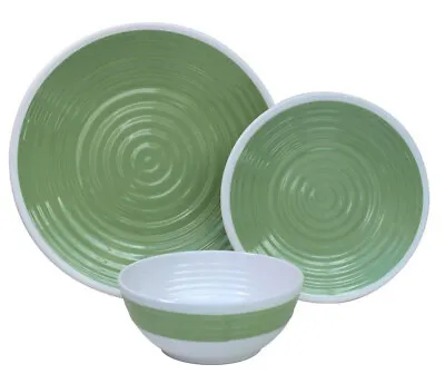 Outdoor Revolution 12 Pc Melamine Plate And Bowl Set Pastel Lime Green • £19.99