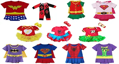 Superhero Comic Baby Toddler Girl Party Costume Fancy Dress Outfit.FastUK & New • £17.99