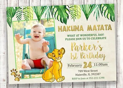 Lion King Birthday Invitation Simba Lion King Party Invitation • $8.99