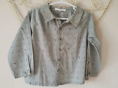Marie Chantal Grey Floral Blouse Age 18 Months • £3.20