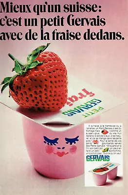 1970 Advertising 1222 Gervais Small Suiss Strawberry Advertising Advertising Advertising • $3.19