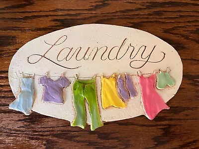 Laundry Hanging Wall Plaque Sign By Al Pisano Home Decor Laundry Room Vintage • $35