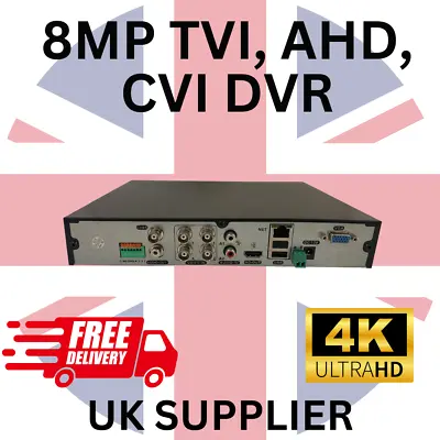 4k 4 Channel Dvr Records 2mp 5mp 8mp Cctv Ahd Tvi Cvi Hikvison Compatible • £47.99