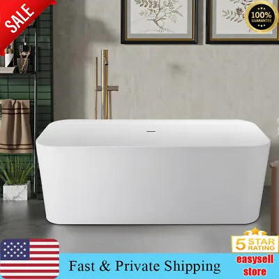 59'' 100% Acrylic Freestanding Bathtub Contemporary Stand Alone Soaking Tub • $939.90