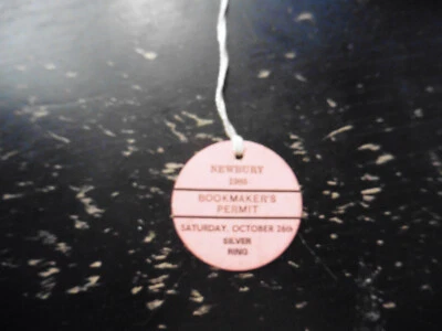 £0.99 • Buy 1985 Bookmakers Badge Card Permit Newbury Silver Ring 26/10/85 Horse Racing Bet