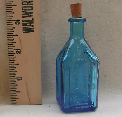 Vintage Wheaton MINI Bottle: Chief Wahoo Electric Tonic- NJ-Blue- Cork • $21