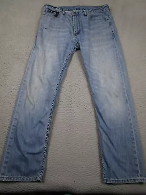 Levis 505 Jeans Mens 36x32 Blue Denim Straight Leg Distressed Workwear • $17.97