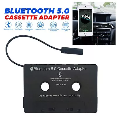 Bluetooth 5.0 Car Audio Stereo Sounds Cassette Tape Adapter MP3 Hands-Free AuxPJ • $9.49