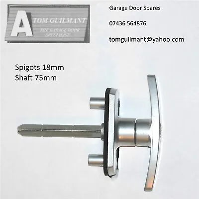 Henderson Garage Door Lock T Bar Handle - Short Spigot 18mm - Long Spindle 75mm • £12.85