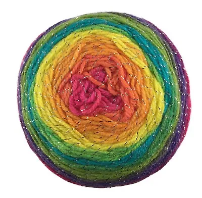 Rainbow Double Knitting 150g Cake Papatya With Silver Knitting/Crochet • £3.99