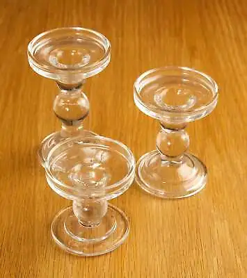Reversible Glass Pillar Or Dinner Candle Holders Small - Medium - Large • £2.95