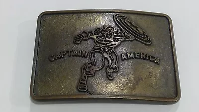 1975 Vintage Captain America Marvel Comics Superhero Brass Belt Buckle Lee Nyc • $29