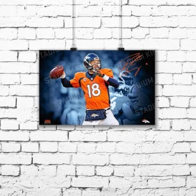 $17.49 • Buy Facsimile Autograph Denver Broncos Peyton Manning 17 X 11 Spotlight Photo