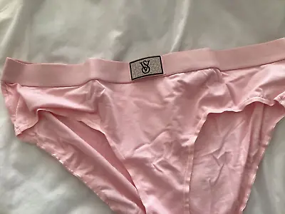 NWT Victoria's Secret Shine Patch Hiphugger Rhinestone Logo Panty Medium • $16.99