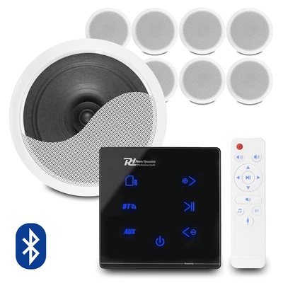 £190 • Buy Home Bluetooth Ceiling Speaker System With A100B Wall Amplifier & 8x 6.5  CSPS6