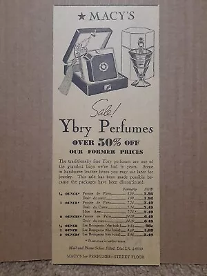 1936 YBRY Perfume Newspaper Ad Macy's Store • $4.50