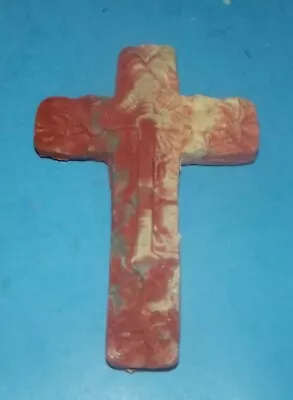 Terracotta Hanging Cross 4 X5.5  Vintage Classic Wall Hanging Religion • $17