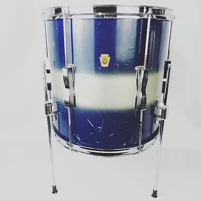 Ludwig 14x14 Foor Tom Drum Blue/Silver Duco Club Date Vintage 60s 3Ply Maple USA • $755.25