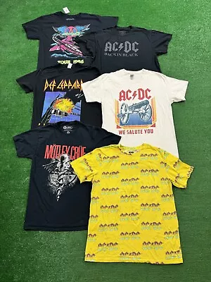 Lot Of 6 Rock N Roll Band Concert Tour T-Shirt Tees Men's Size Large Rock Music • $20.50