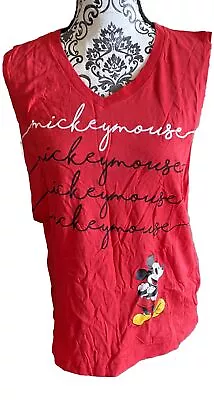Disney XL Shirt Mickey Mouse Red Tank Top T Shirt  XL Good Shape • $10