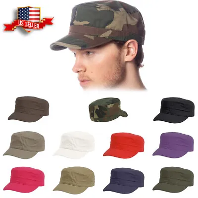 Fitted Military Hat Army Cadet Patrol Castro Cap Golf Driving Summer Castro • $13.99