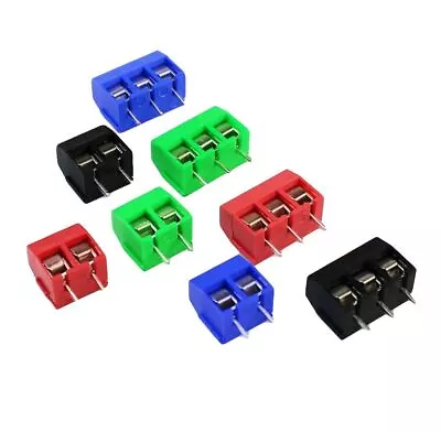 PCB Terminal Block Connectors Blue Green Red Straight Pin 2P 3P Screw 5mm 20 Pcs • $9.74