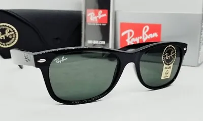 Ray Ban WAYFARER CLASSIC Polished Black/green RB2132 901L 55 Sunglasses NEW! • $94.99