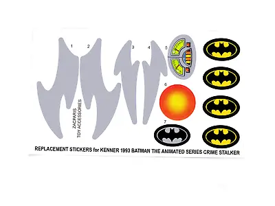 CUSTOM STICKERS For Batman Crime Stalker Batman Animated Series Kenner 1993 • $10