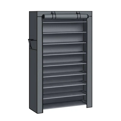 $79.12 • Buy SONGMICS 10-Tier Shoe Rack Storage Cabinet With Dustproof Cover Gray