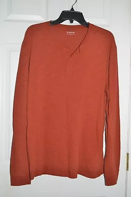 New Vince Shirt Mens L Large Henley Long Sleeve Preppy Casual NWT • $39.95