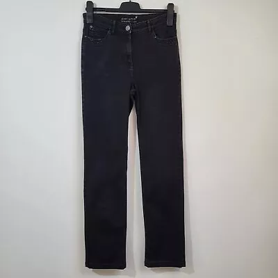 M&S Per Una Jeans Size 10-UK Black Stretch Denim Long 33L 30W Rhinestones  • £14