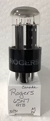 Roger’s 6SN7-GTB Chrome-Top Black Plate Stereo/Audio Tube NOS Canada • $31.50