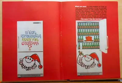 1963 Double Page Magazine Ad For 7Up - Is Your Refrigerator Ready For Christmas? • $3.46