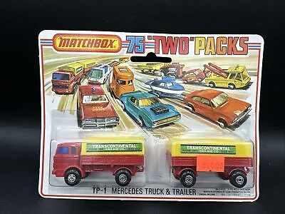 1975 Matchbox Lesney TP-1 MERCEDES TRUCK & TRAILER  75 TWO PACKS Free Shipping • $59.99