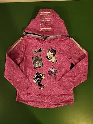 Minnie Mouse Disney Junior Pink Hooded Sweatshirt Hoodie - Size 5/6 Girls • $9