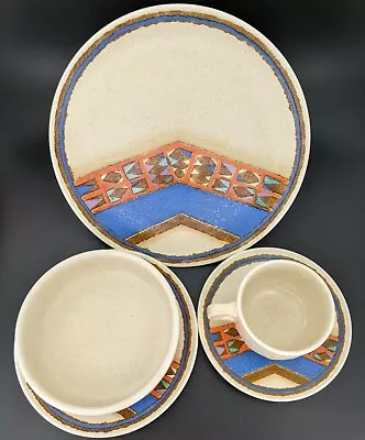 Mikasa Indian Feast Tepee 5 Pc Replacement Set Mug Saucer Bowl Plates DE 853 • $51.30