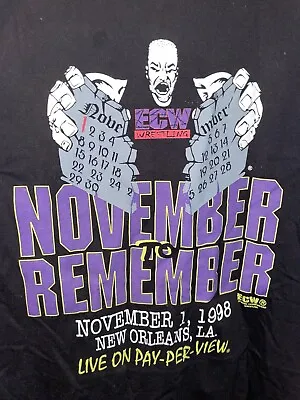 ECW T-Shirt 2XL November To Remember 1998 Extreme Wrestling 2800 Studio BOOTLEG • $40