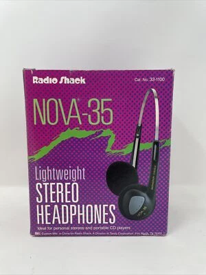 $27.99 • Buy Radio Shack Lightweight Stereo Headphones Nova-35 Vintage Music New Old Stock