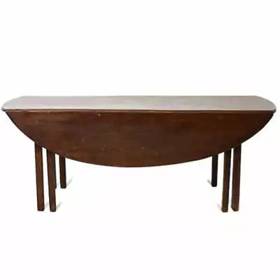 Antique English George III Mahogany Drop-Leaf Oval Hunt Table C. 1800 • $3950