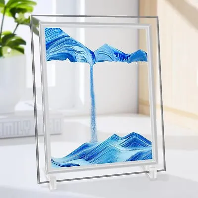 Moving Sand Art Liquid Motion3D Sea Sandscape Flowing Sand Frame Desktop Large • $22.38