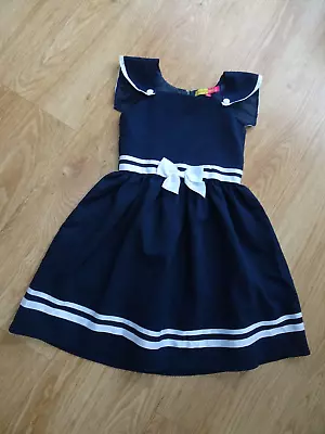 PENELOPE MACK Ladies Navy Sailor Style Dress AGE 5 - 6 YEARS 6X EXCELLENT • £3.99