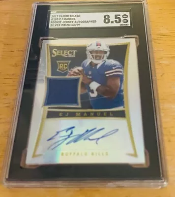 2013 Panini Select EJ Manuel Rookie RPA Silver Prizm Relic Autograph SGC 8.5 • $42