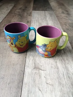 Disney Winnie The Pooh Tigger Eeyore Mugs X2 Celebrating Friendship • £12